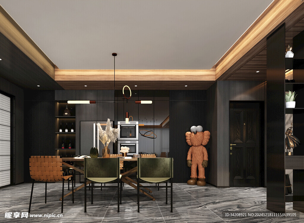 现代简约高级感新中式复古风客厅