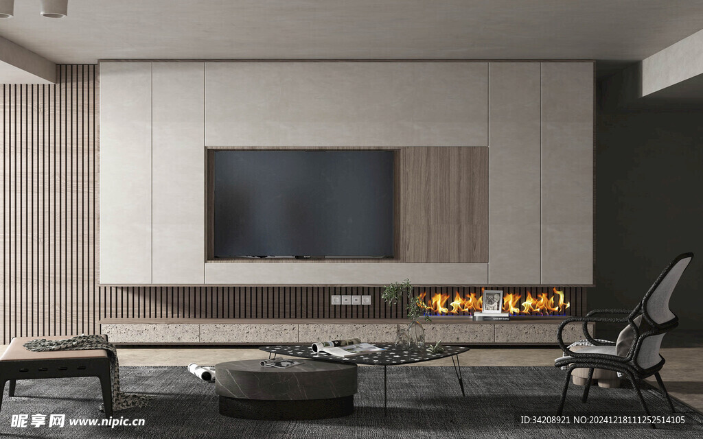 现代简约高级感新中式复古风客厅