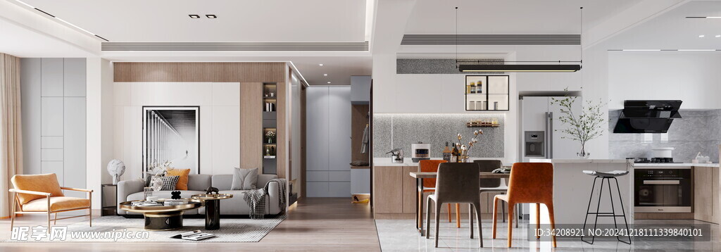 现代简约高级感新中式复古风客厅