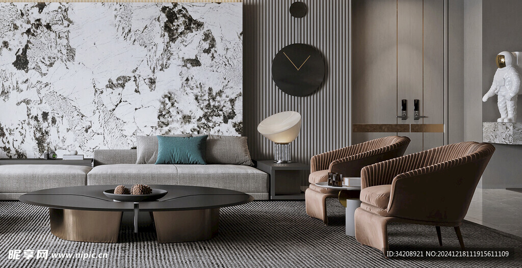 现代简约高级感新中式复古风客厅