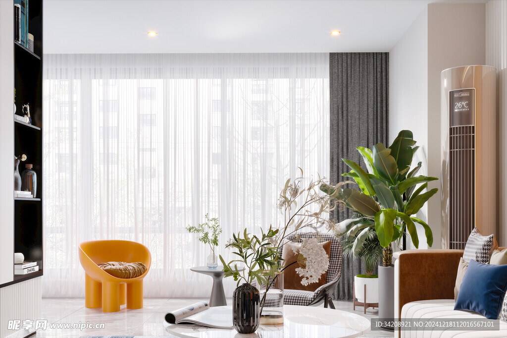 现代简约高级感新中式复古风客厅