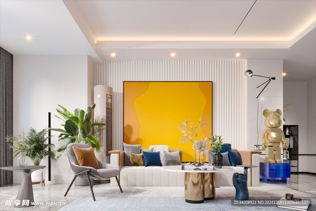 现代简约高级感新中式复古风客厅