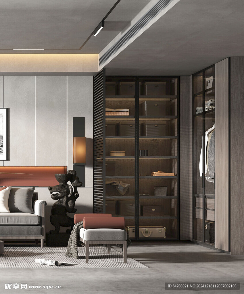 现代简约高级感新中式复古风客厅