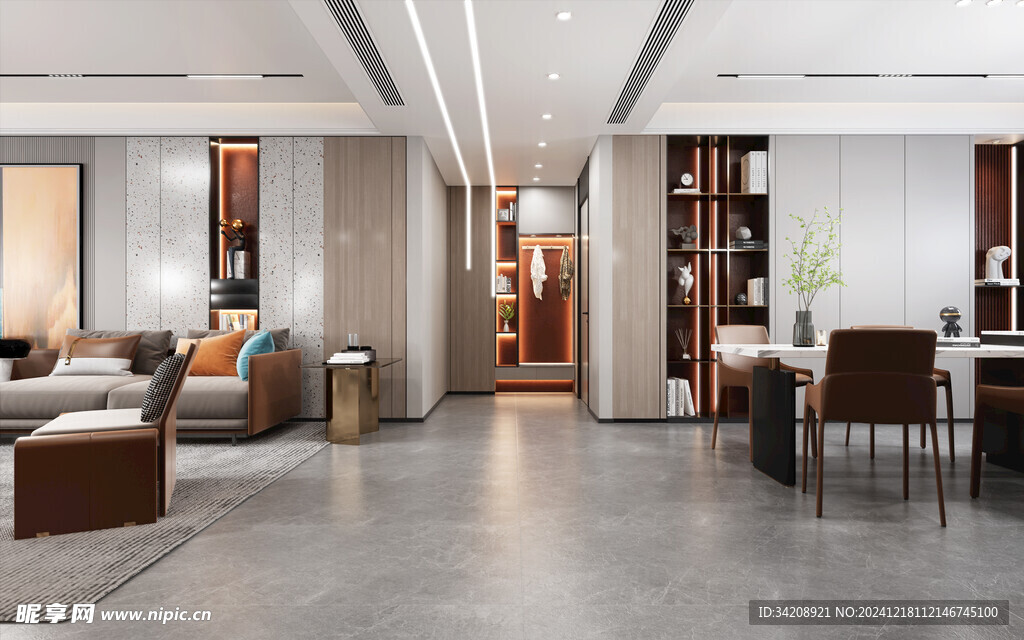 现代简约高级感新中式复古风客厅