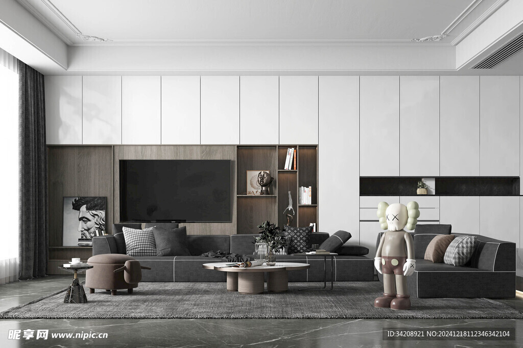 现代简约高级感新中式复古风客厅