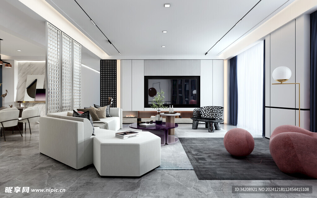 现代简约高级感新中式复古风客厅