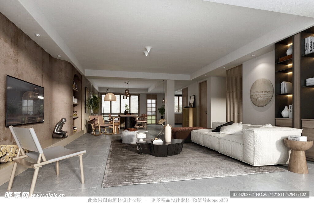 现代简约高级感新中式复古风客厅