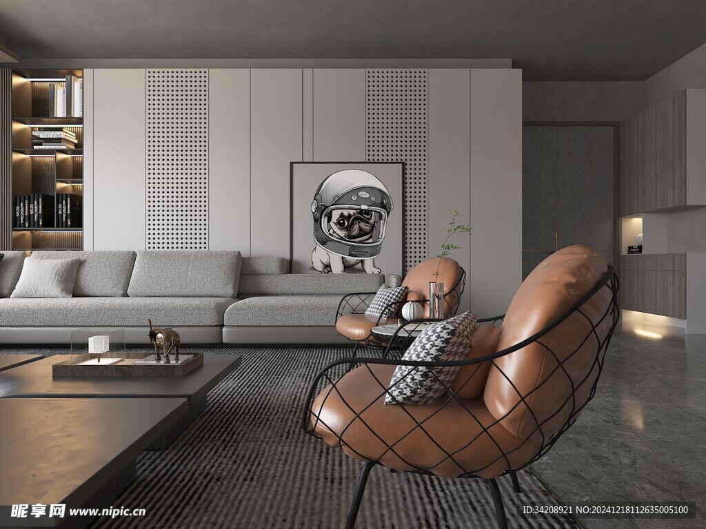 现代简约高级感新中式复古风客厅