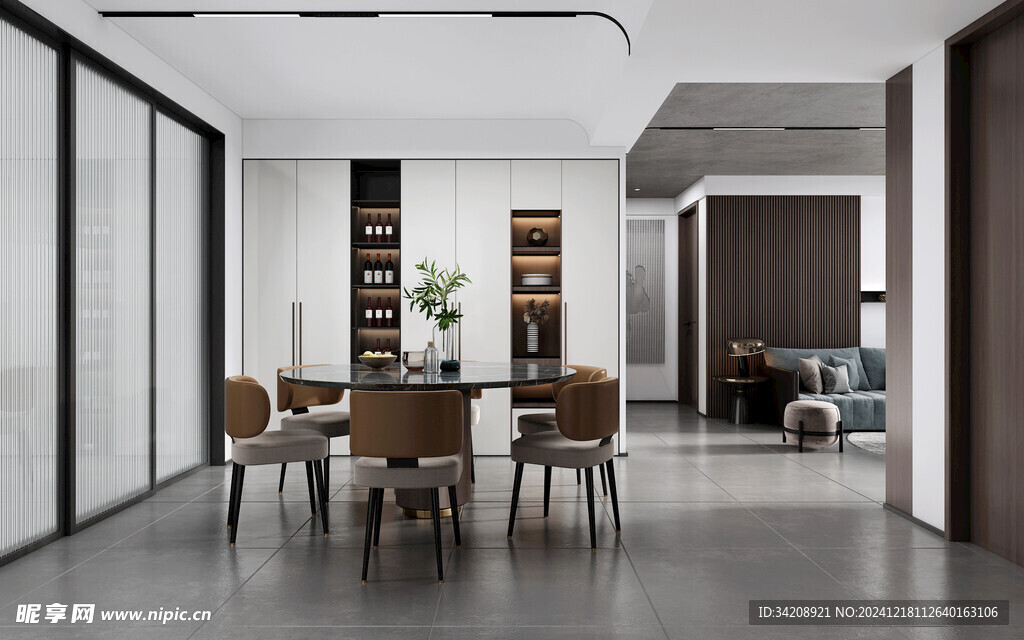 现代简约高级感新中式复古风客厅