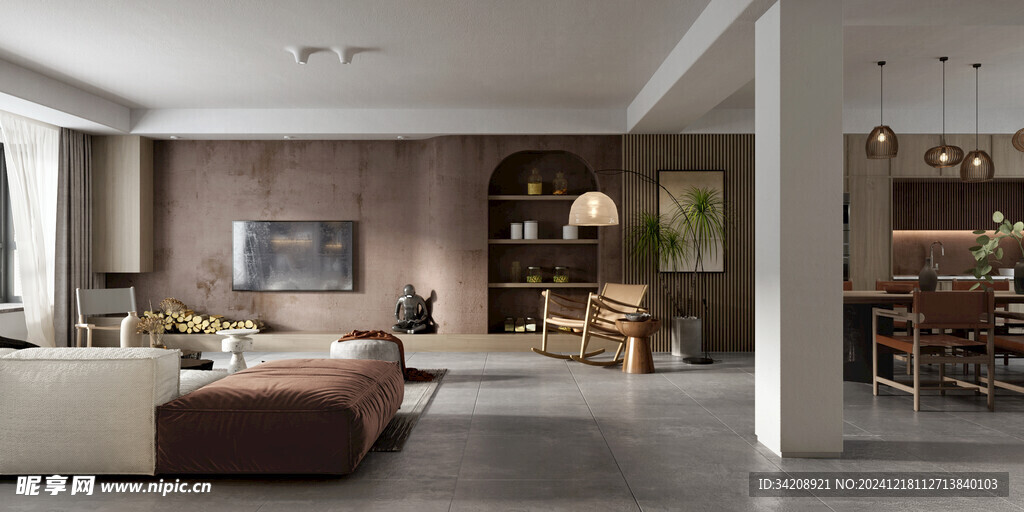 现代简约高级感新中式复古风客厅