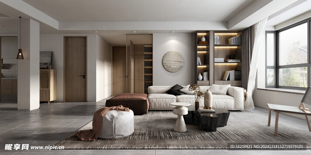 现代简约高级感新中式复古风客厅