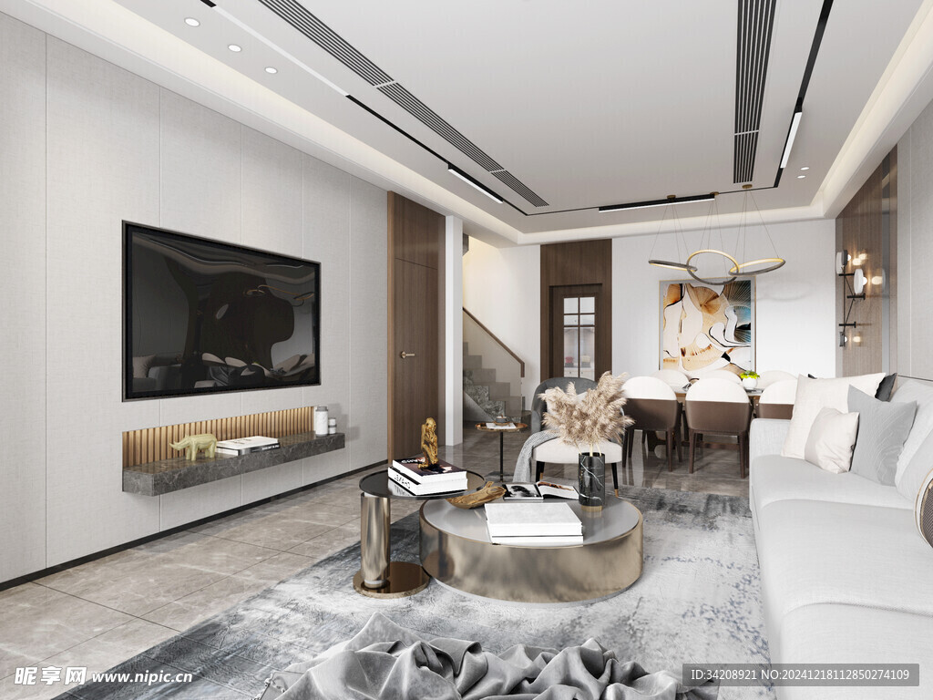 现代简约高级感新中式复古风客厅