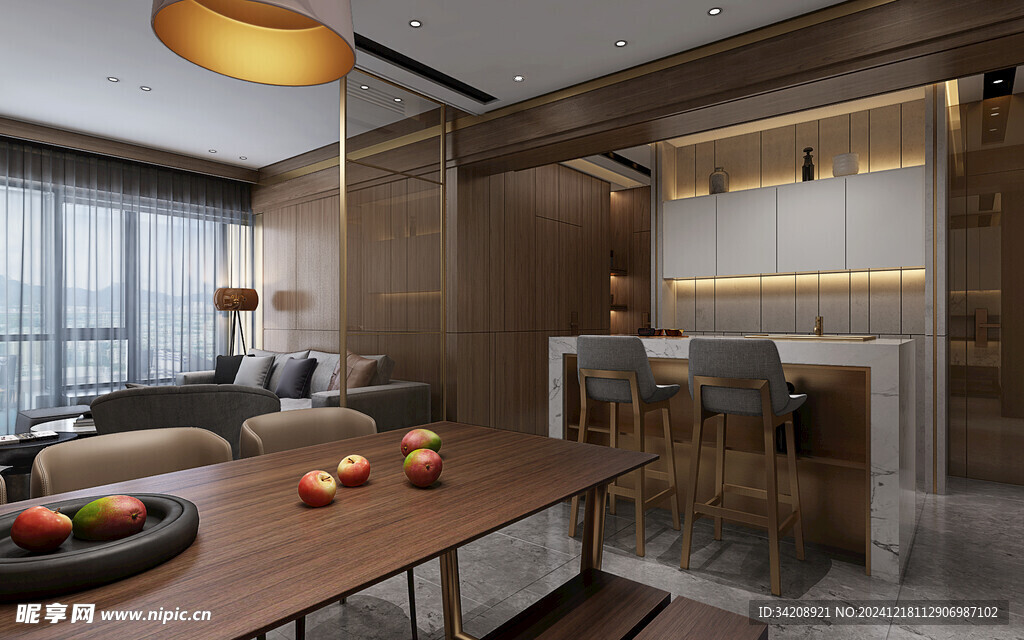 现代简约高级感新中式复古风客厅