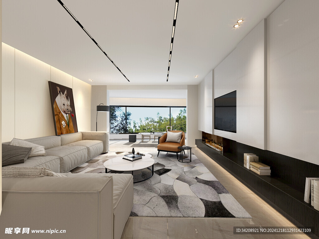 现代简约高级感新中式复古风客厅