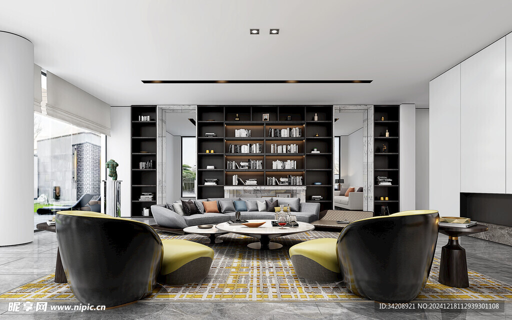 现代简约高级感新中式复古风客厅