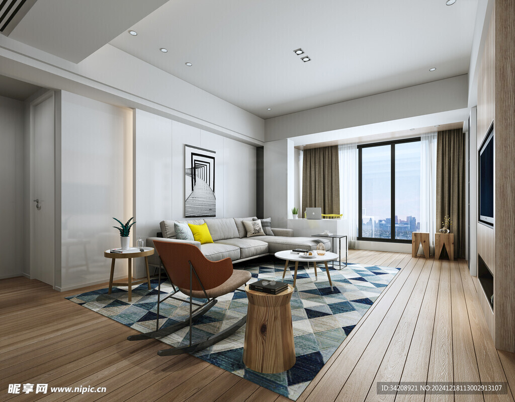 现代简约高级感新中式复古风客厅