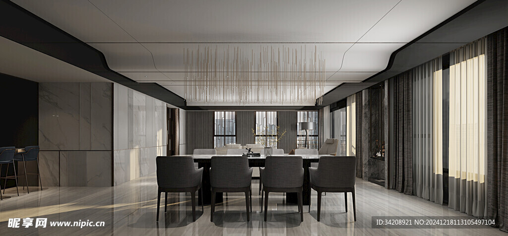 现代简约高级感新中式复古风客厅