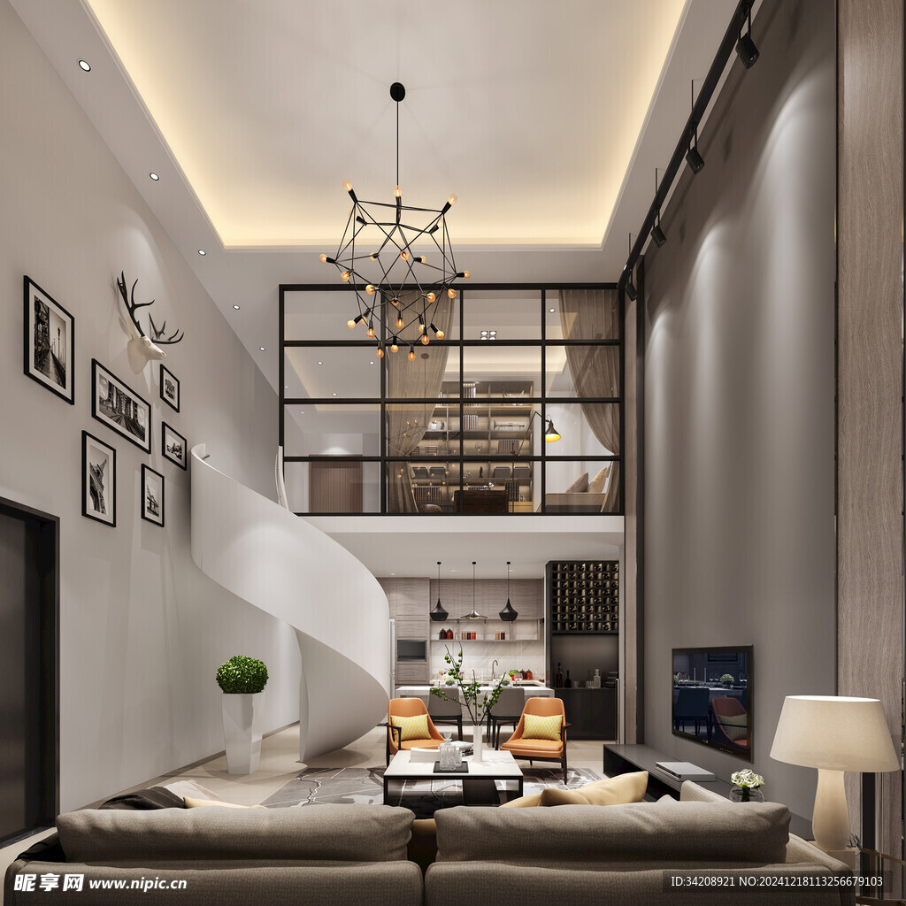 现代简约高级感新中式复古风客厅