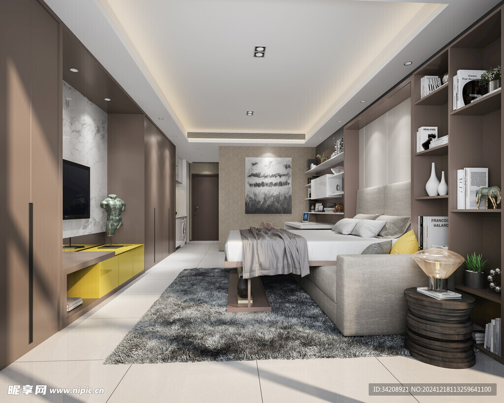 现代简约高级感新中式复古风客厅