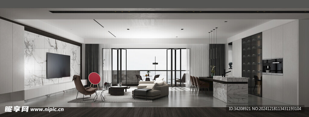 现代简约高级感新中式复古风客厅