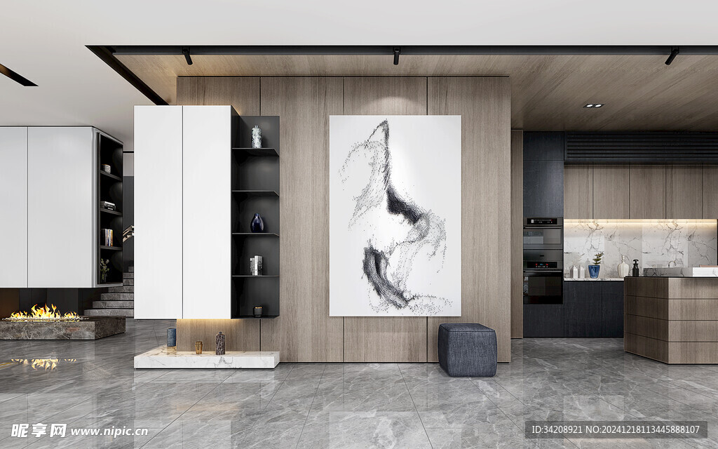 现代简约高级感新中式复古风客厅