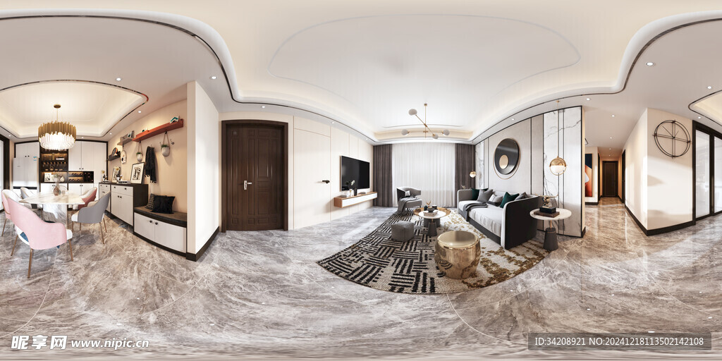 现代简约高级感新中式复古风客厅