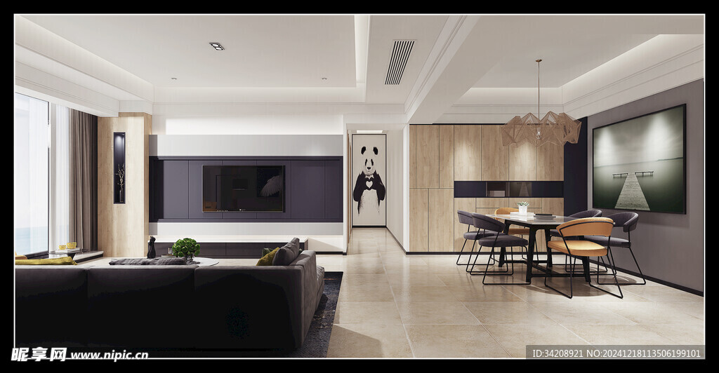 现代简约高级感新中式复古风客厅