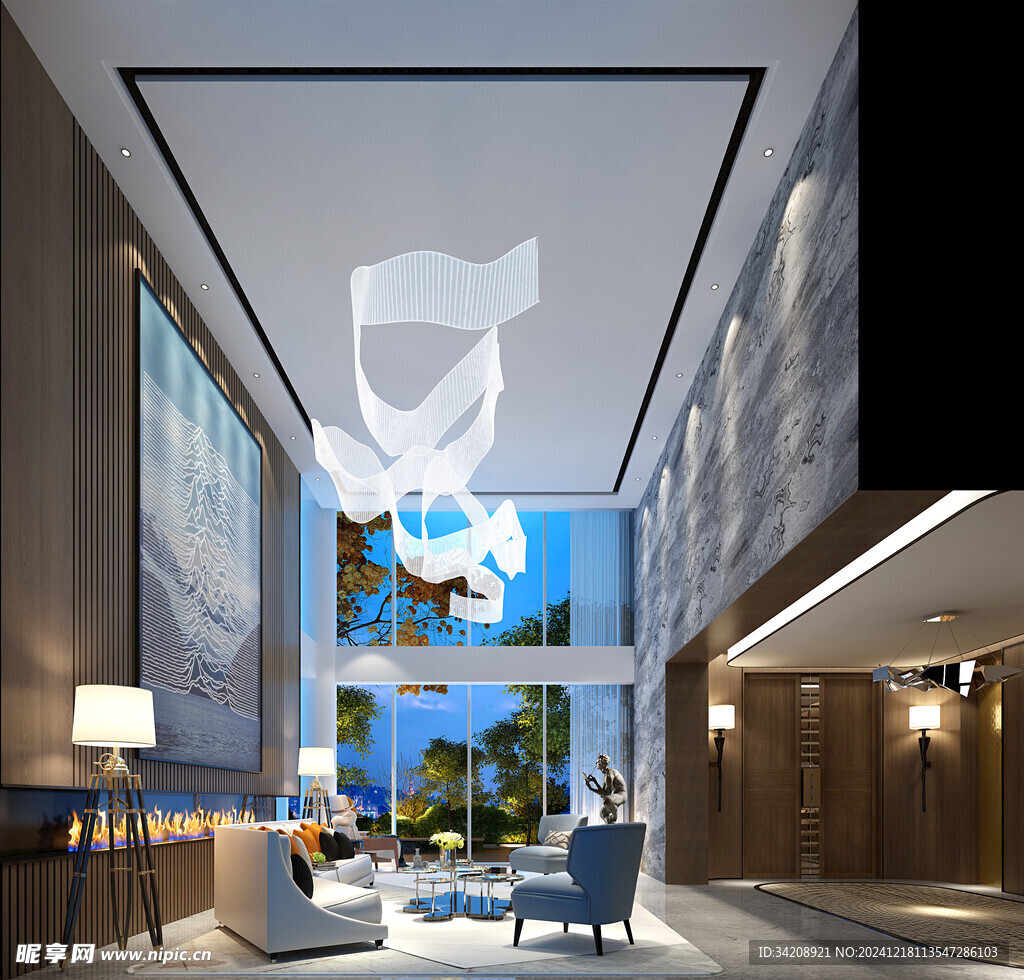 现代简约高级感新中式复古风客厅