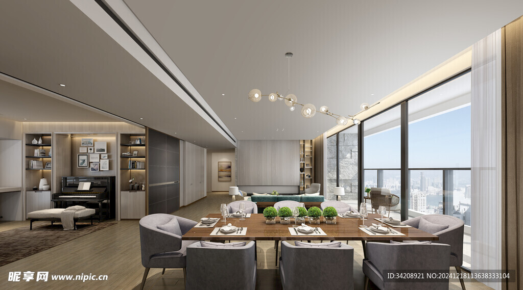 现代简约高级感新中式复古风客厅