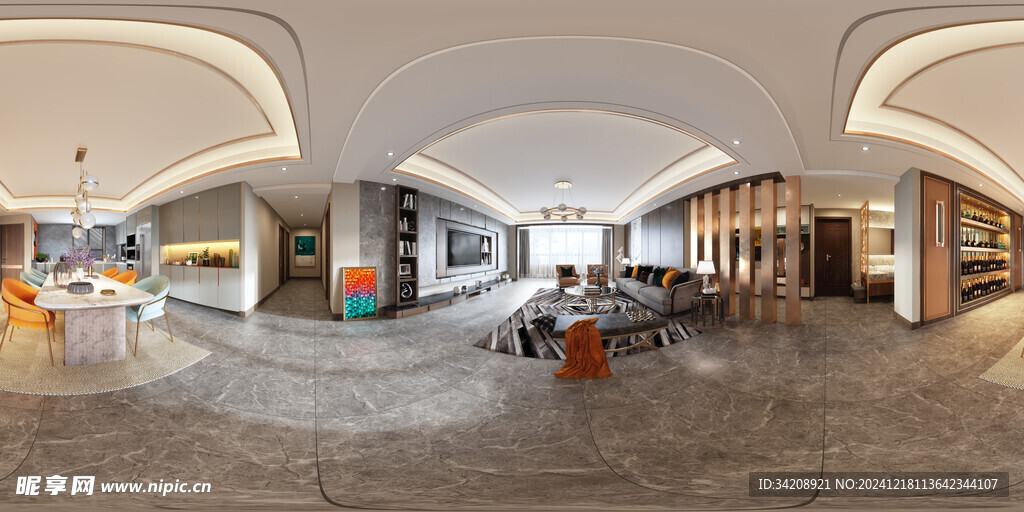 现代简约高级感新中式复古风客厅