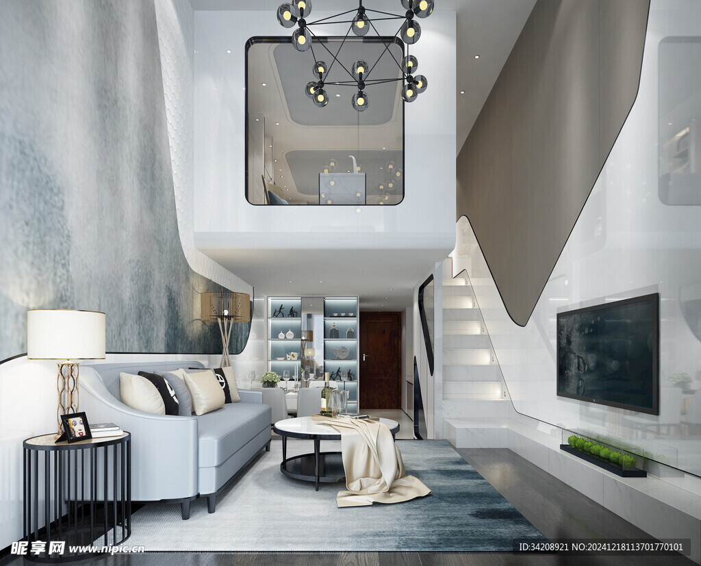 现代简约高级感新中式复古风客厅