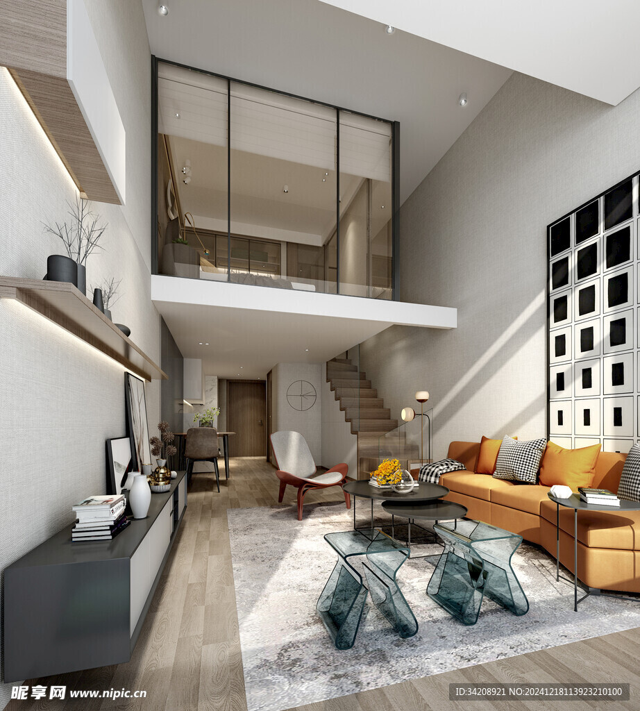 现代简约高级感新中式复古风客厅