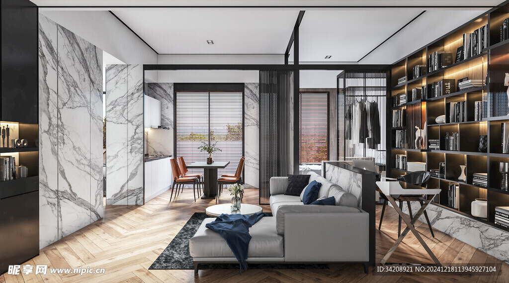 现代简约高级感新中式复古风客厅