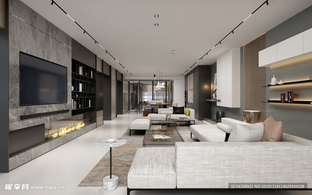 现代简约高级感新中式复古风客厅