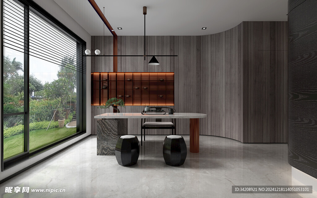 现代简约高级感新中式复古风客厅