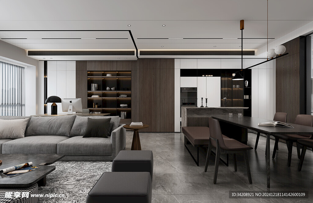 现代简约高级感新中式复古风客厅