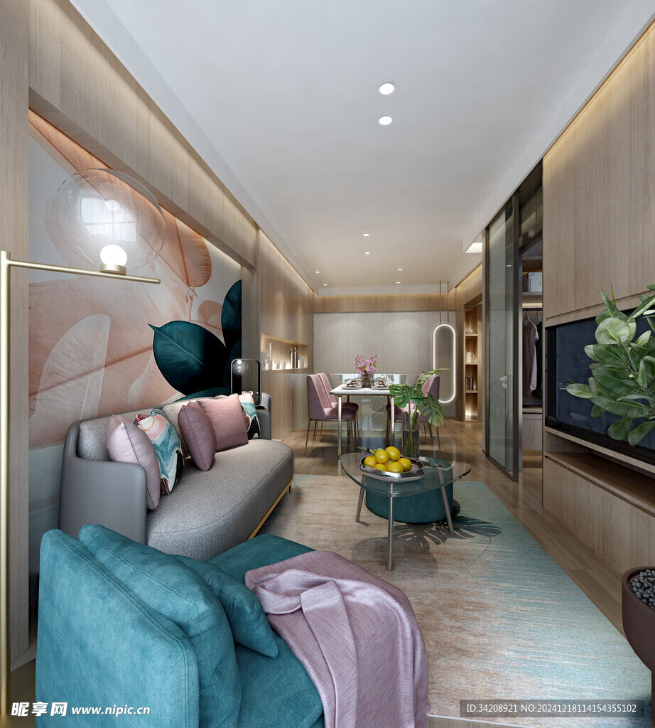 现代简约高级感新中式复古风客厅