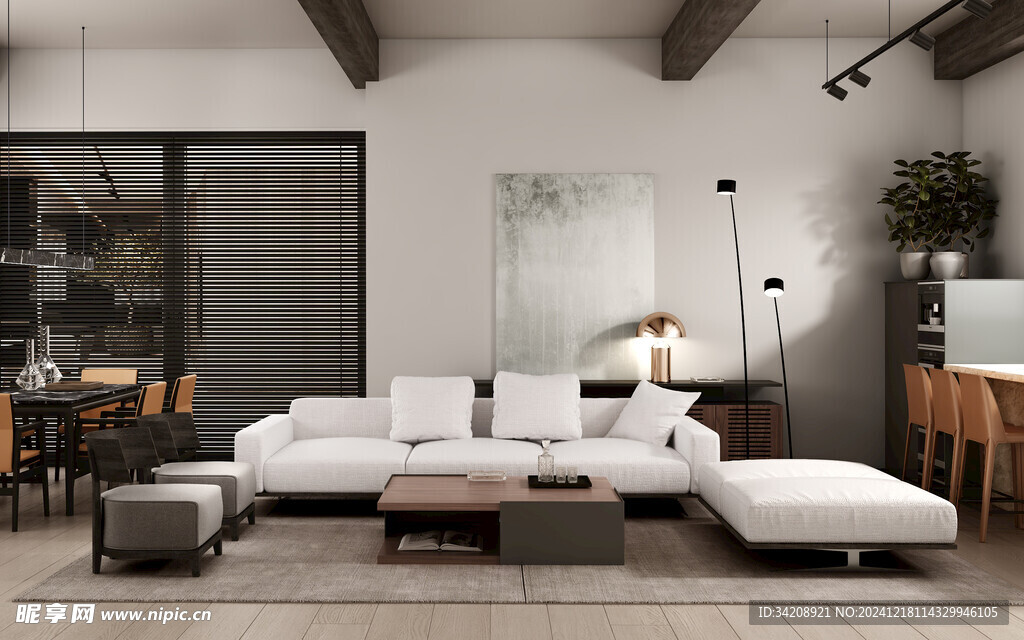 现代简约高级感新中式复古风客厅