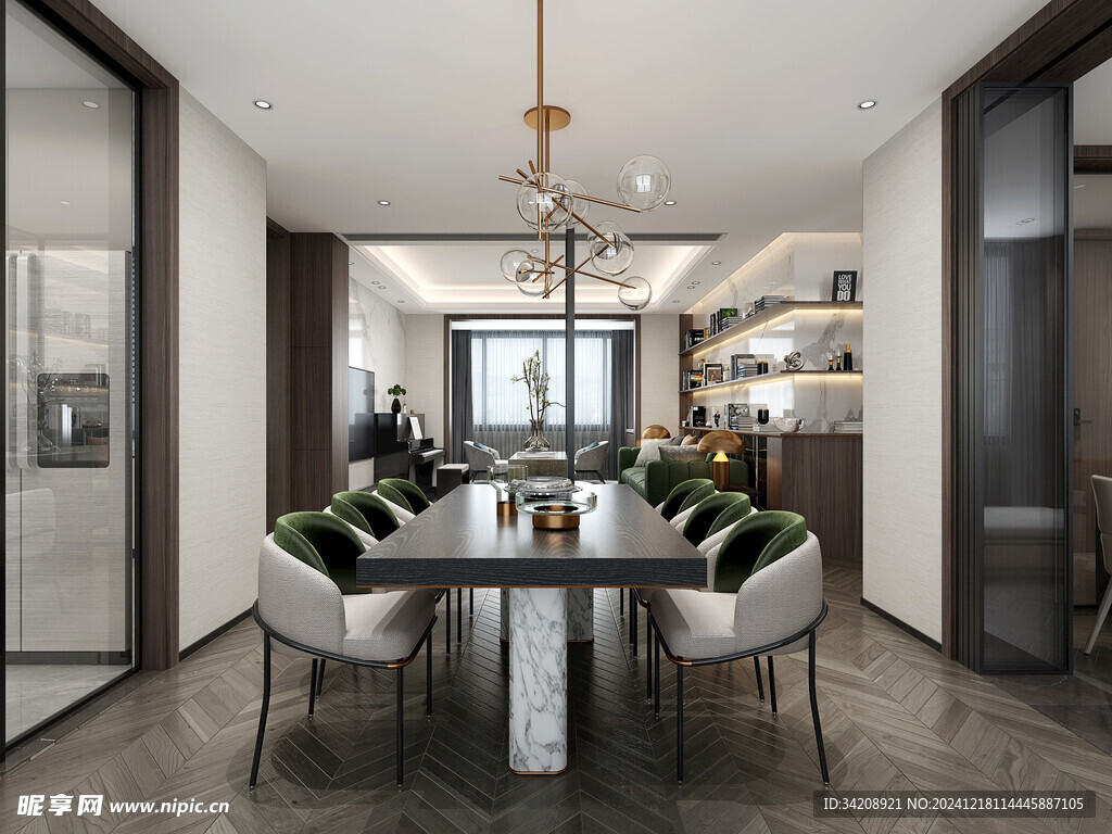 现代简约高级感新中式复古风客厅