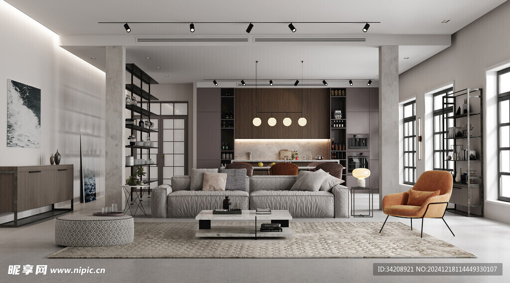 现代简约高级感新中式复古风客厅