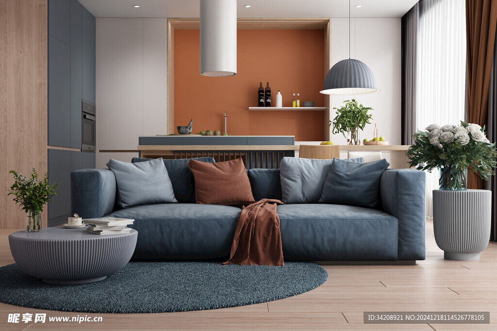 现代简约高级感新中式复古风客厅