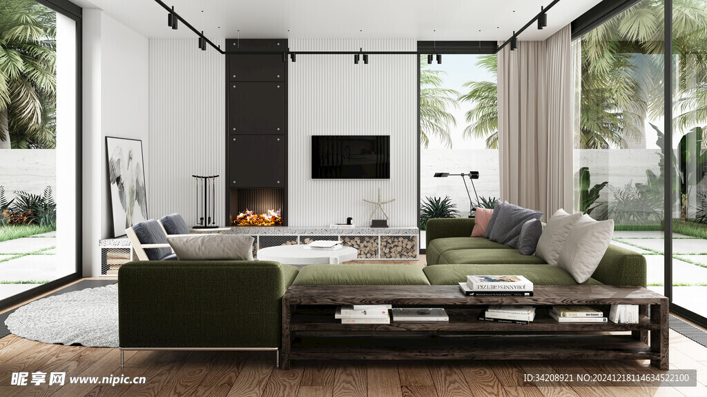 现代简约高级感新中式复古风客厅