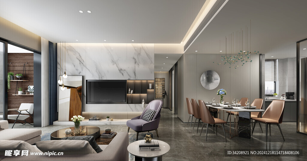 现代简约高级感新中式复古风客厅