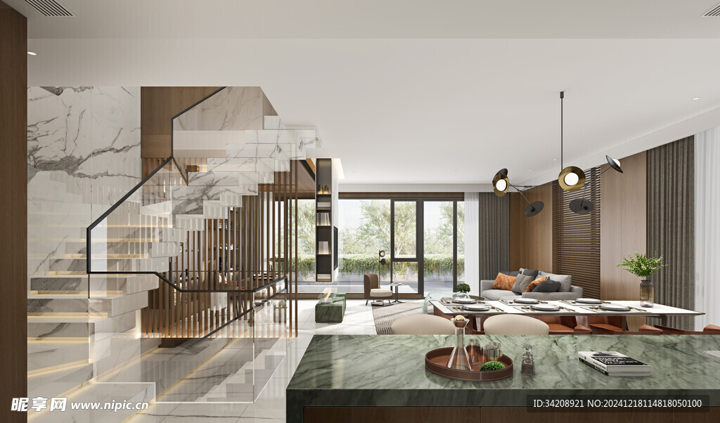 现代简约高级感新中式复古风客厅