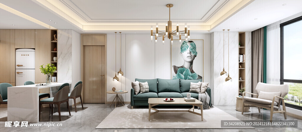 现代简约高级感新中式复古风客厅