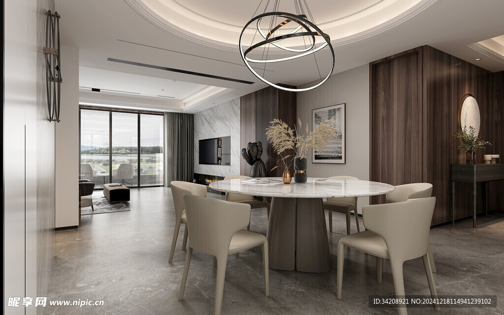 现代简约高级感新中式复古风客厅