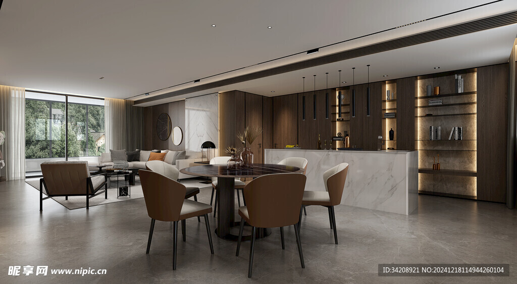 现代简约高级感新中式复古风客厅