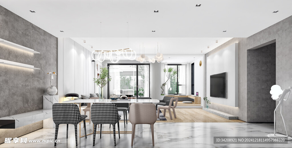 现代简约高级感新中式复古风客厅