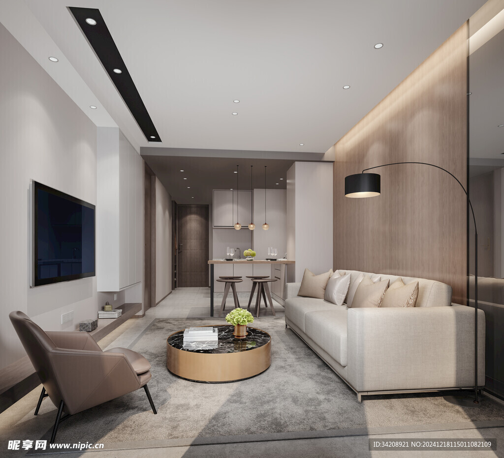 现代简约高级感新中式复古风客厅