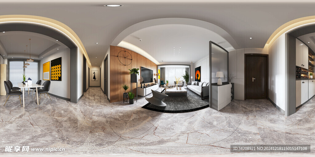 现代简约高级感新中式复古风客厅